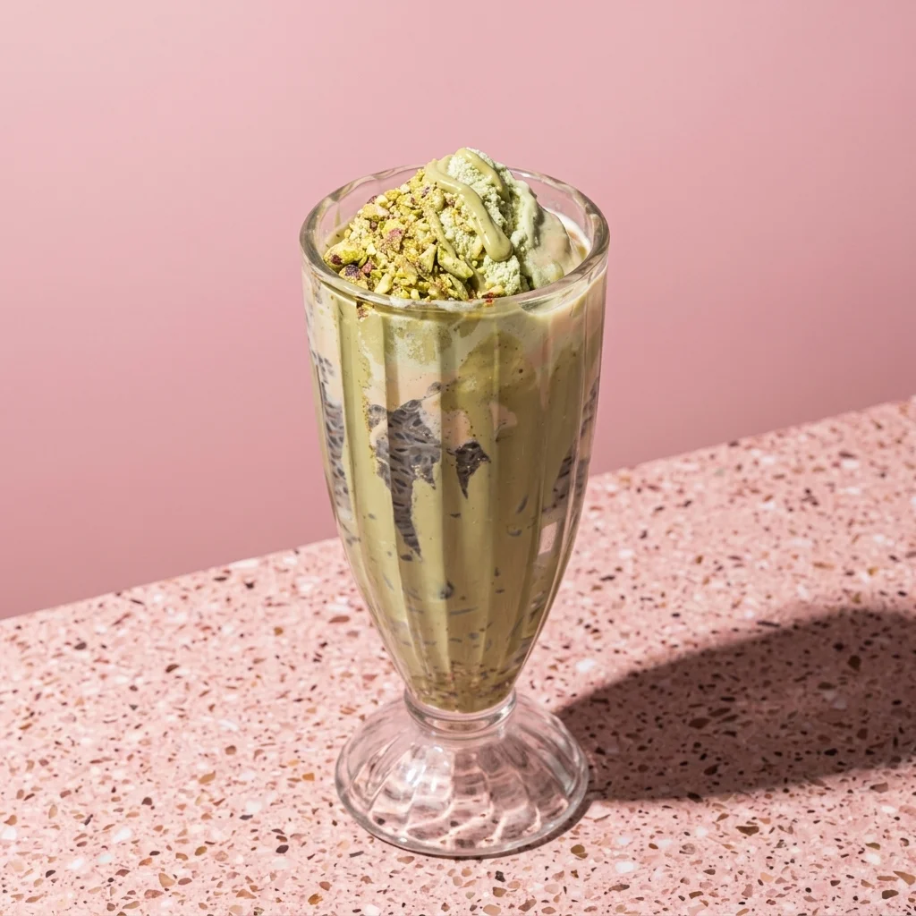Pastel perfection. Nutty, rich Pistachio Royale crafted fresh at 268 Farnham Road, Slough! 🌸